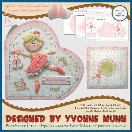 Life?s a Merry Dance! Heart Shaped Fold Card Kit