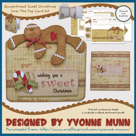 Gingerbread Sweet Christmas Over the Top Card Kit