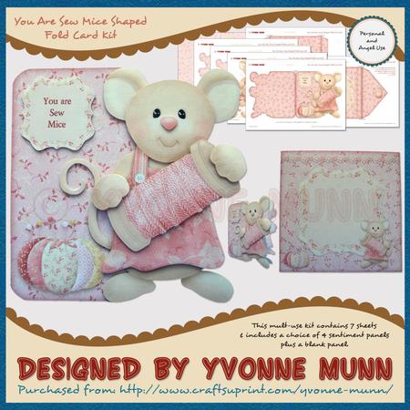 You Are Sew Mice Shaped Fold Card Kit