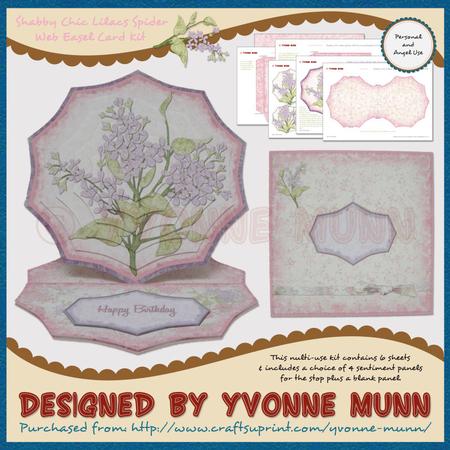 Shabby Chic Lilacs Spider Web Easel Card Kit
