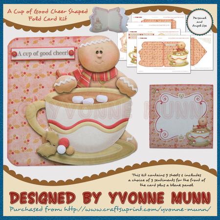 A Cup of Good Cheer Shaped Fold Card Kit