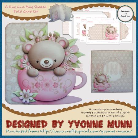 A Hug in a Mug Shaped Fold Card Kit