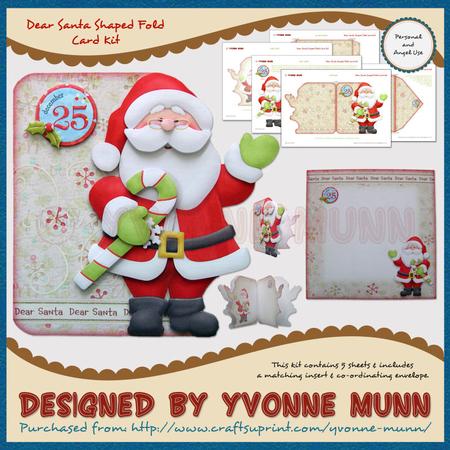 Dear Santa Shaped Fold Card Kit