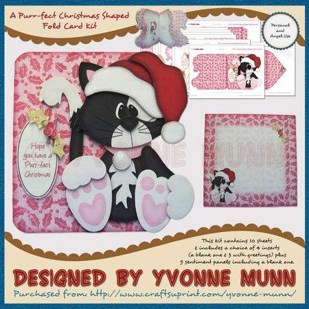 A Purr-fect Christmas Shaped Fold Card Kit