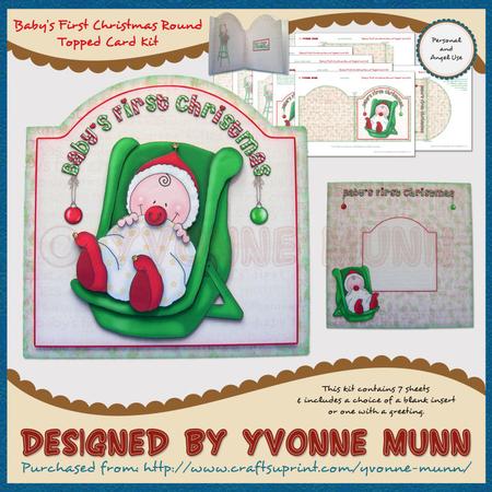 Baby?s First Christmas Round Topped Card Kit
