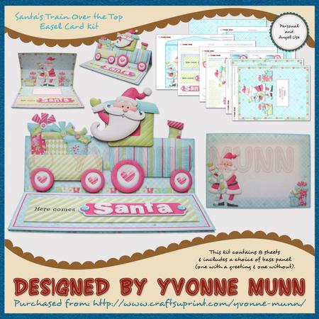 Santa's Train Over the Top Easel Card Kit