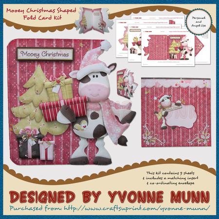Mooey Christmas Shaped Fold Card Kit