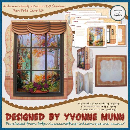 Autumn Woods Window 7x7 Shadow Box Fold Card Kit