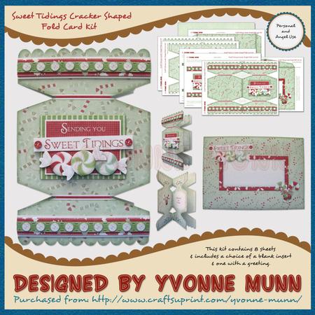 Sweet Tidings Cracker Shaped Fold Card Kit