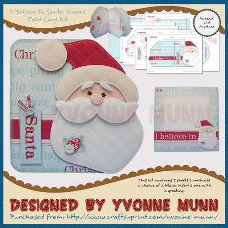 I Believe in Santa Shaped Fold Card Kit