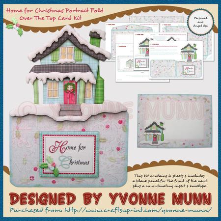 Home for Christmas Portrait Fold Over the Top Card Kit