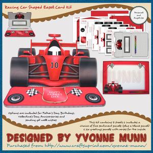 Racing Car Shaped Easel Card Kit