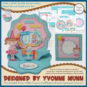 Make a Wish Double Decker Wavy Edged Round Easel Card Kit