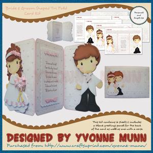 Bride & Groom Shaped Tri Fold Card Kit