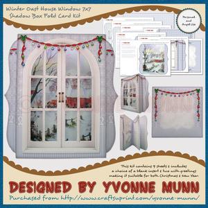 Winter Oast House Window 7x7 Shadow Box Fold Card Kit