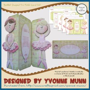 Ballet Shaped Tri Fold Card Kit
