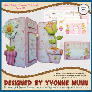 Like Flowers Shaped Tri Fold Card Kit