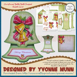Christmas Bells Bell Shaped Easel Card Kit