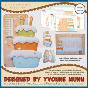 Birthday Cake Shaped Fold Card Kit
