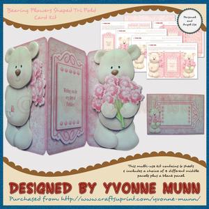 Bearing Flowers Shaped Tri Fold Card Kit