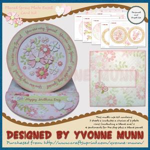 Floral Spray Plate Easel Card Kit