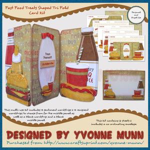 Fast Food Treats Shaped Tri Fold Card Kit