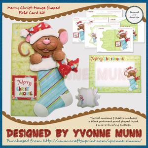 Merry Christ-mouse Shaped Fold Card Kit