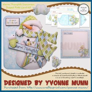 Warm Thoughts Snowman Shaped Fold Card Kit