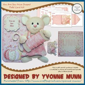 You Are Sew Mice Shaped Fold Card Kit