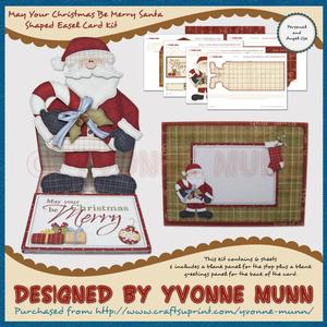 May Your Christmas Be Merry Santa Shaped Easel Card Kit