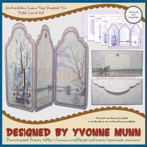 Untrodden Snow Tag Shaped Tri Fold Card Kit