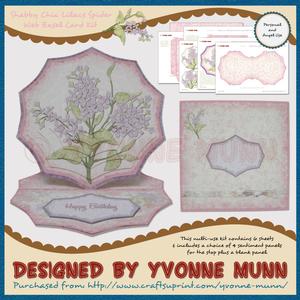 Shabby Chic Lilacs Spider Web Easel Card Kit