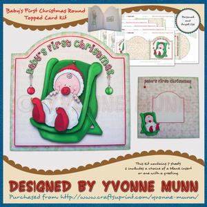 Baby?s First Christmas Round Topped Card Kit