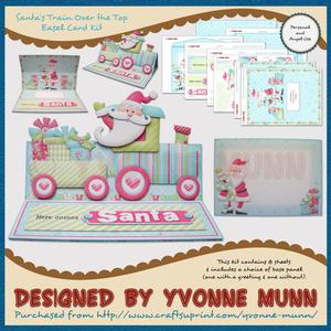 Santa's Train Over the Top Easel Card Kit