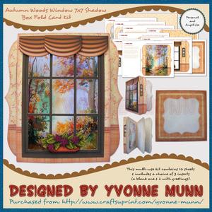 Autumn Woods Window 7x7 Shadow Box Fold Card Kit