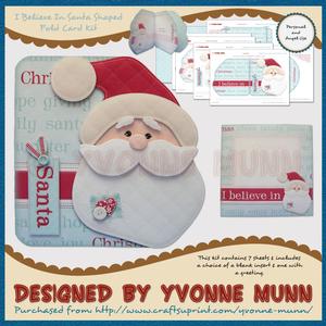 I Believe in Santa Shaped Fold Card Kit