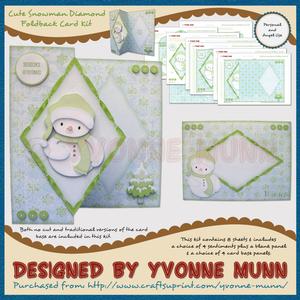 Cute Snowman Diamond Foldback Card Kit