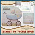 Baby Boy Pram Shaped Fold Card Kit