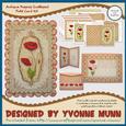 Antique Poppies Scalloped Fold Card Kit