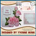 Pink Roses Decoupage Shaped Fold Card Kit