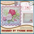 Shabby Chic Roses Scalloped Fold Card Kit