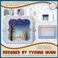 Snowy Church Bracket Edge Shadow Box Fold Card Kit