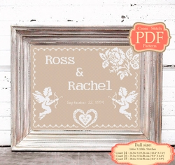 Wedding Record - Counted Cross Stitch PDF Pattern - Customizable / Personalized pattern /LQ 