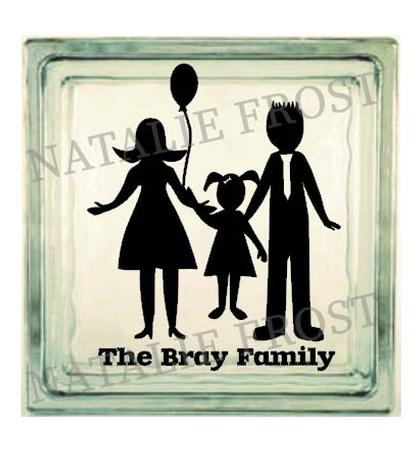 Personalise Yourself Family Glass Block Cutting File 1 Girl