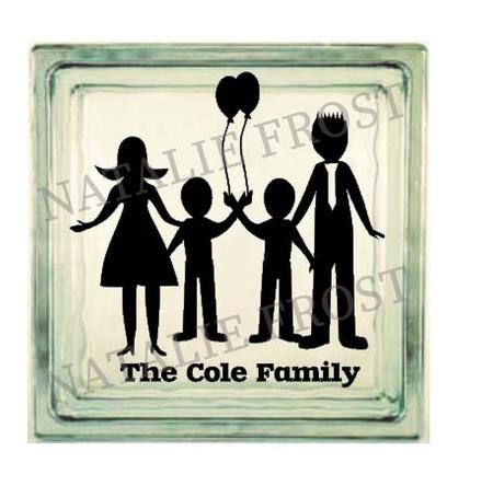 Personalise Yourself Family Glass Block Cutting File 2 Boys