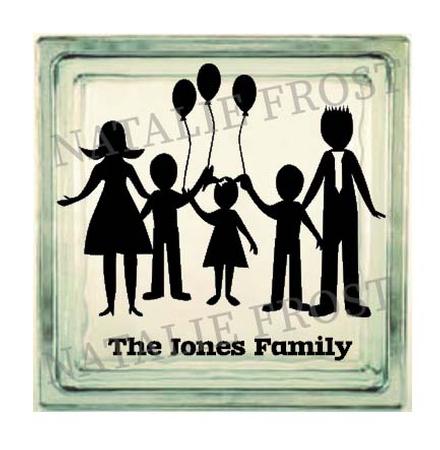 Personalise Yourself Family Glass Block File 2 Boys 1 Girl