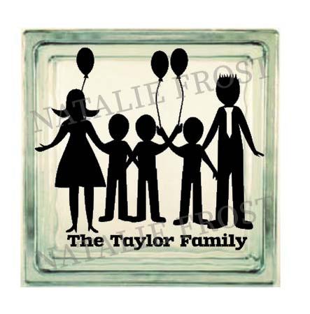 Personalise Yourself Family Glass Block Cutting File 3 Boys