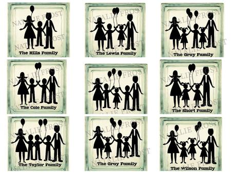 Personalise Yourself Family Glass Block Complete Set