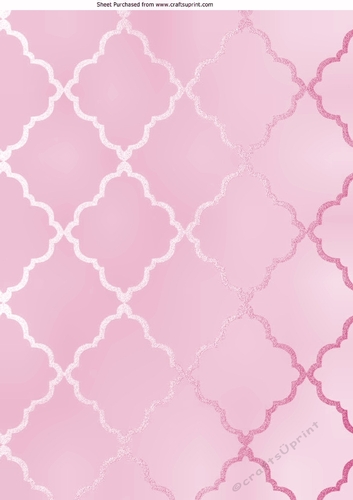 Pretty pink diamond shiny effect A4 portrait backing paper