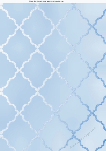 Pretty blue diamond shiny effect A4 portrait backing paper